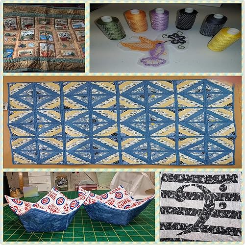 Miniatura 5 de Simthread Hilo de acolchado de algodón para todos los propósitos, 50 WT, 3 capas para coser, bordado, apliques de bordado, etc. 550 yardas cada uno