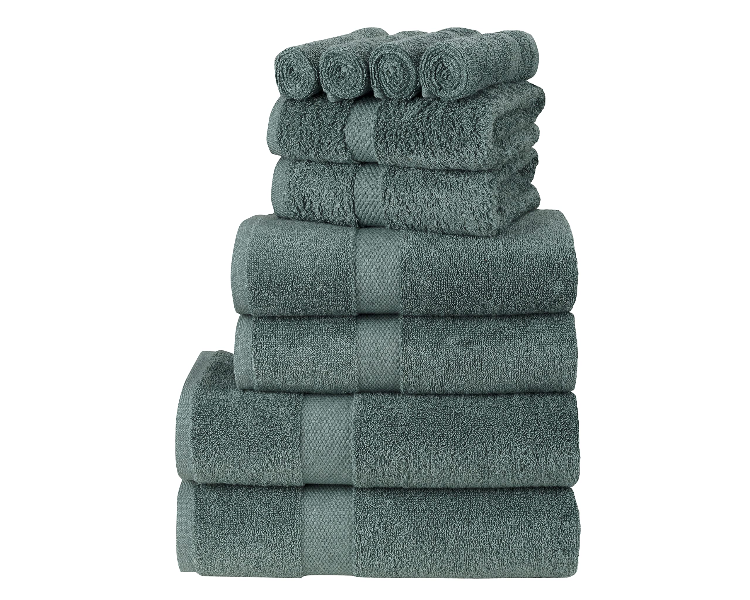 La Maison 100% Egyptian Cotton 600GSM Superior Towel Bale Set Face Hand Towel Bath Towel 10 Piece Super Soft Everyday Use (Sage Green)