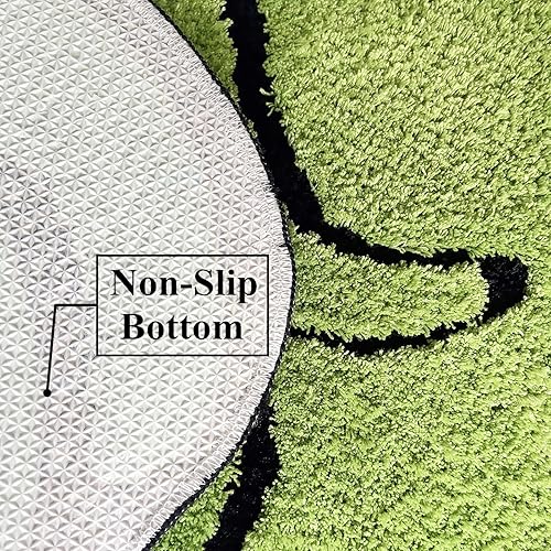 Miniatura 6 de LEVINIS Tapetes de baño con diseño floral de rosas verdes, antideslizantes, peludas, lavables a máquina, para baño, ducha, bañera, dormitorio,