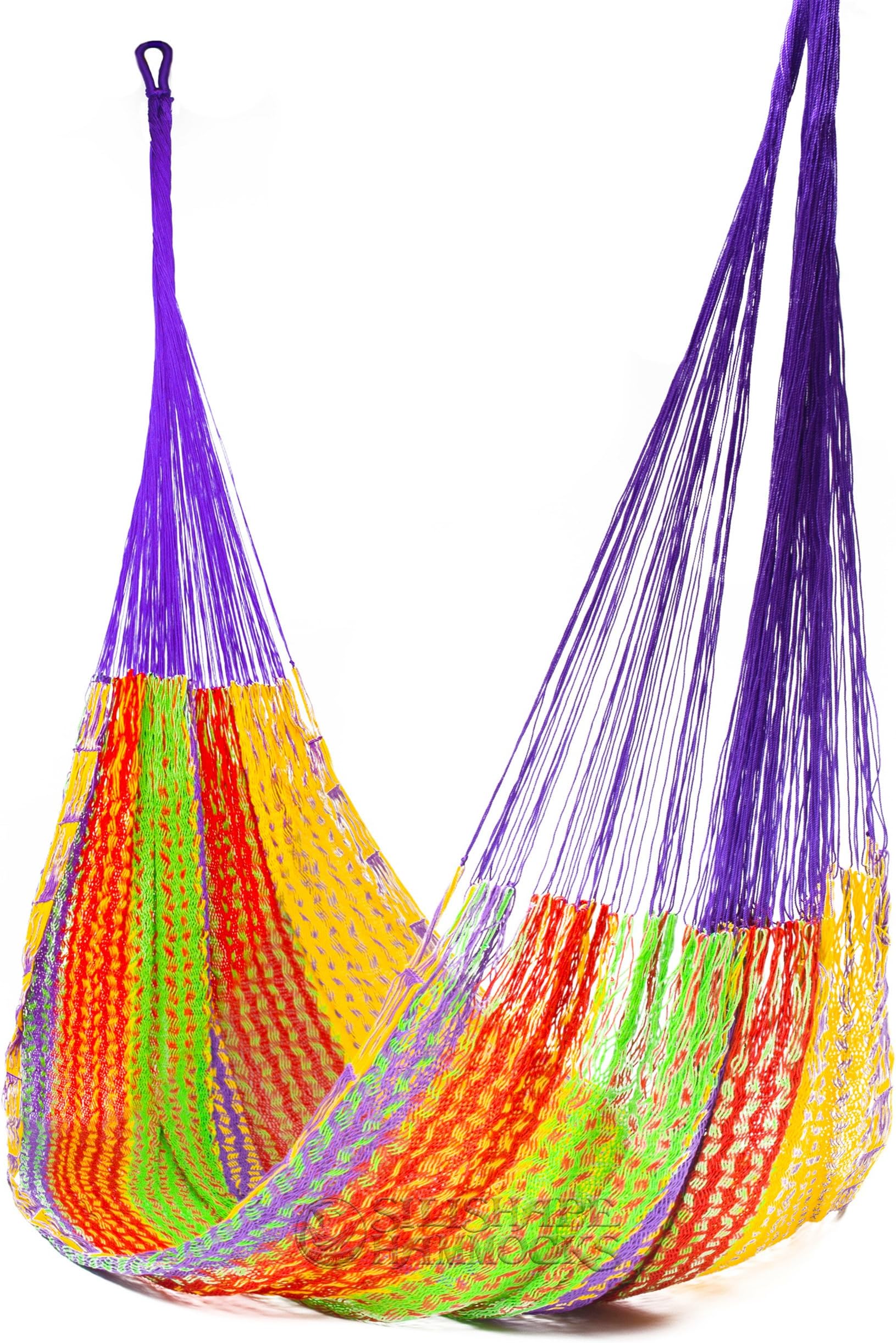 Handmade Cotton Hammock by Mayan Artisans - A Fair Trade Item - Mold To You Body - Soft And Most Comfortable - Mexican Family Size Multicolor 770 lbs Max by SilishapeHammocks
