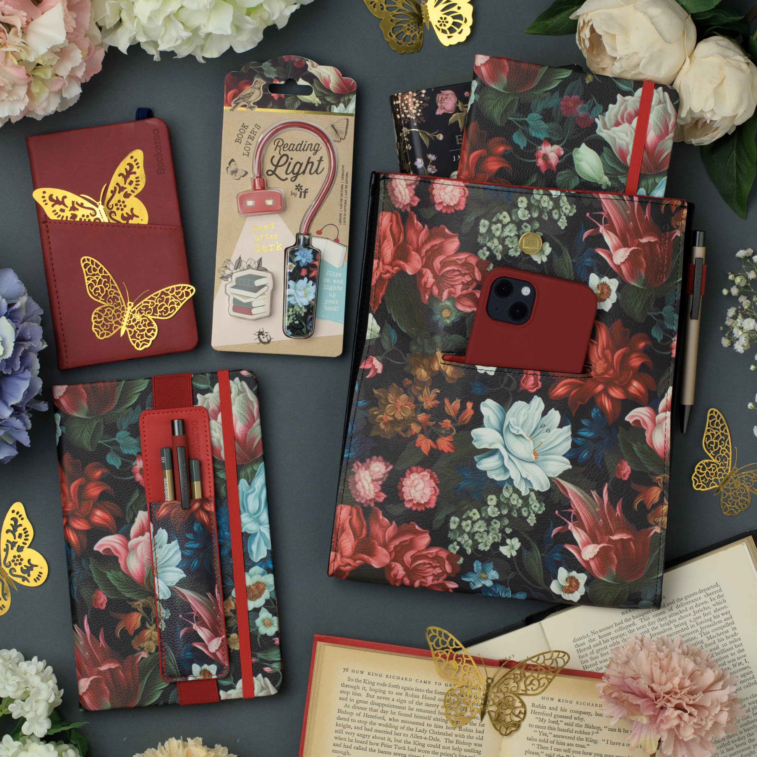IF Bookaroo Pen Pouch - Dark Floral - Image 4