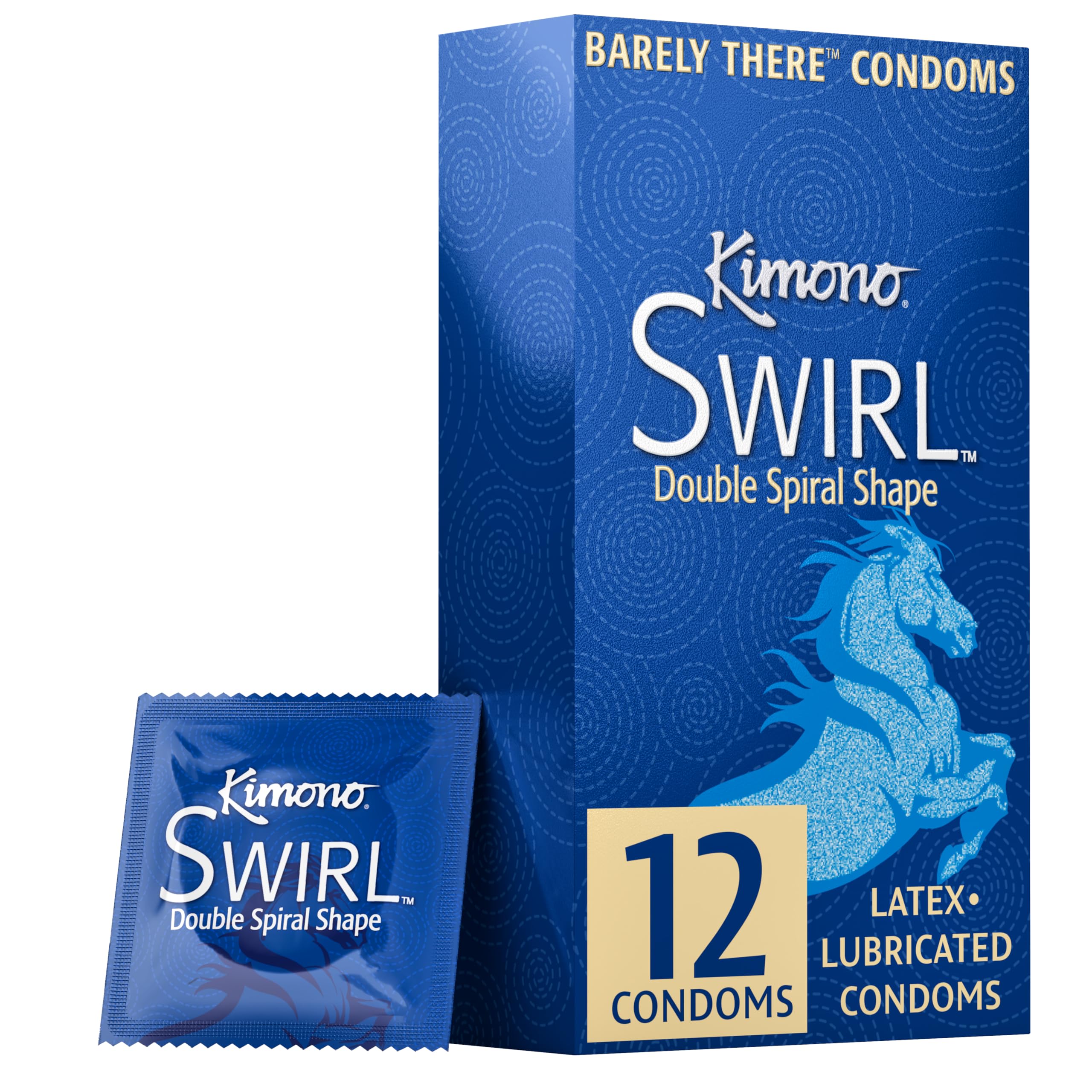 Condoms Pack of 12 - Double-Helix Twisting Shape, Condom Innovation, Extreme Sensations, More Comfort, Lubricated, with Reservoir Tip, Natural Latex Condoms, Vegan, No Latex Odor