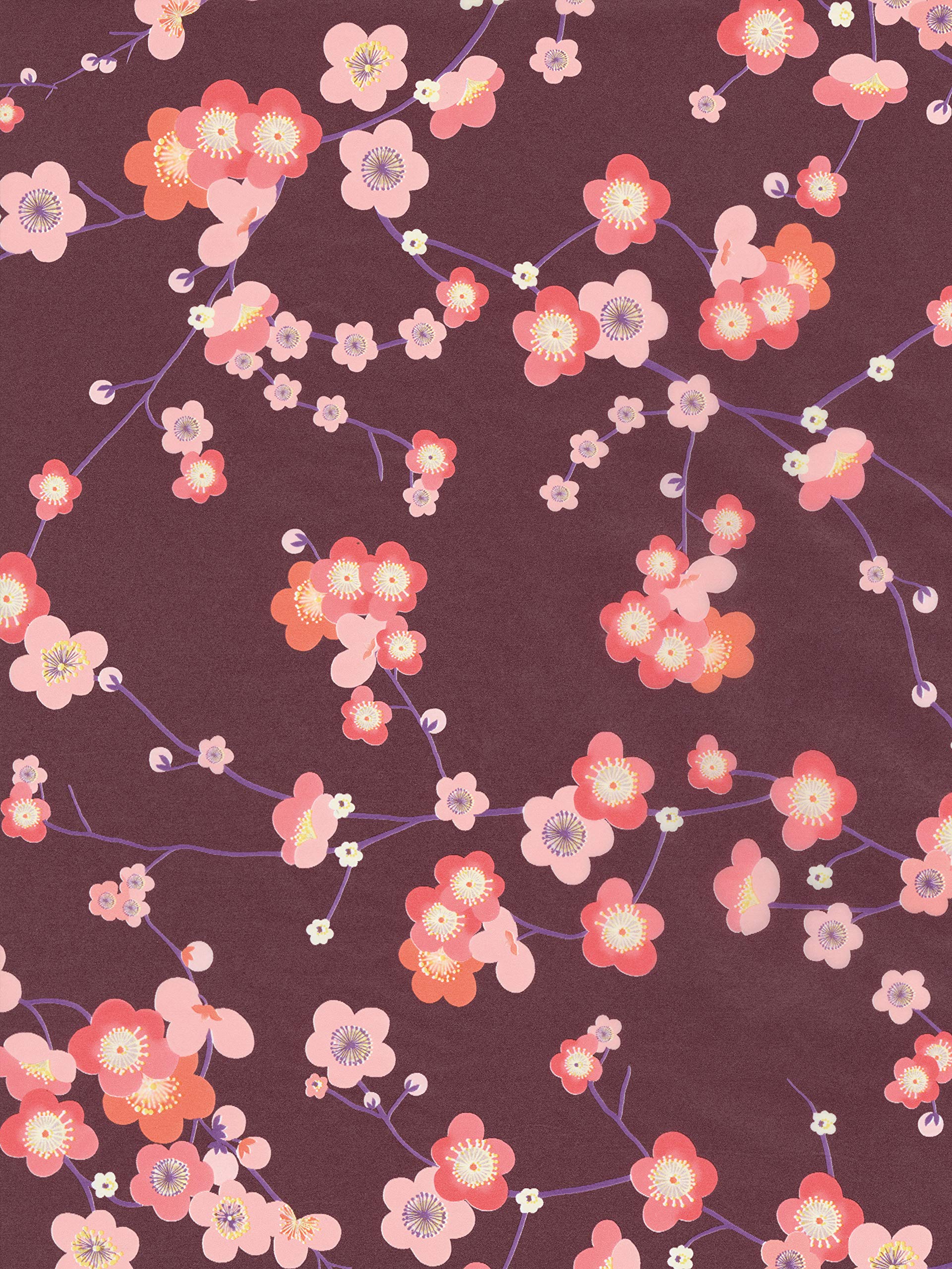 Décopatch - Ref FDA707O - Burgundy Floral Pattern Paper Pack - Each Sheet 30 x 40cm, Pack of 20 Paper Sheets - Best Used With Décopach Glue & Varnish, Red