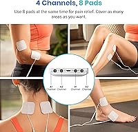 Vista 3 de Etekcity 4-Channel Rechargeable TENS Unit,FSA-HSA Eligible Muscle Stimulator for Pain Relief, After-Exercise Relaxation, Physical Therapy, 8
