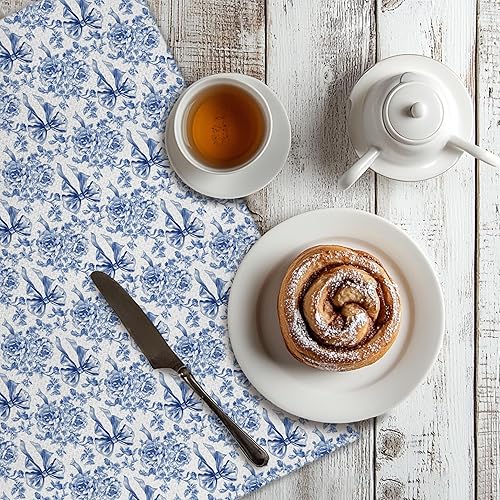 Miniatura 5 de Chinoiserie - Toallas de cocina florales con lazo coquette, paños de cocina florales azules y blancos para decoración de cocina, toallas de mano