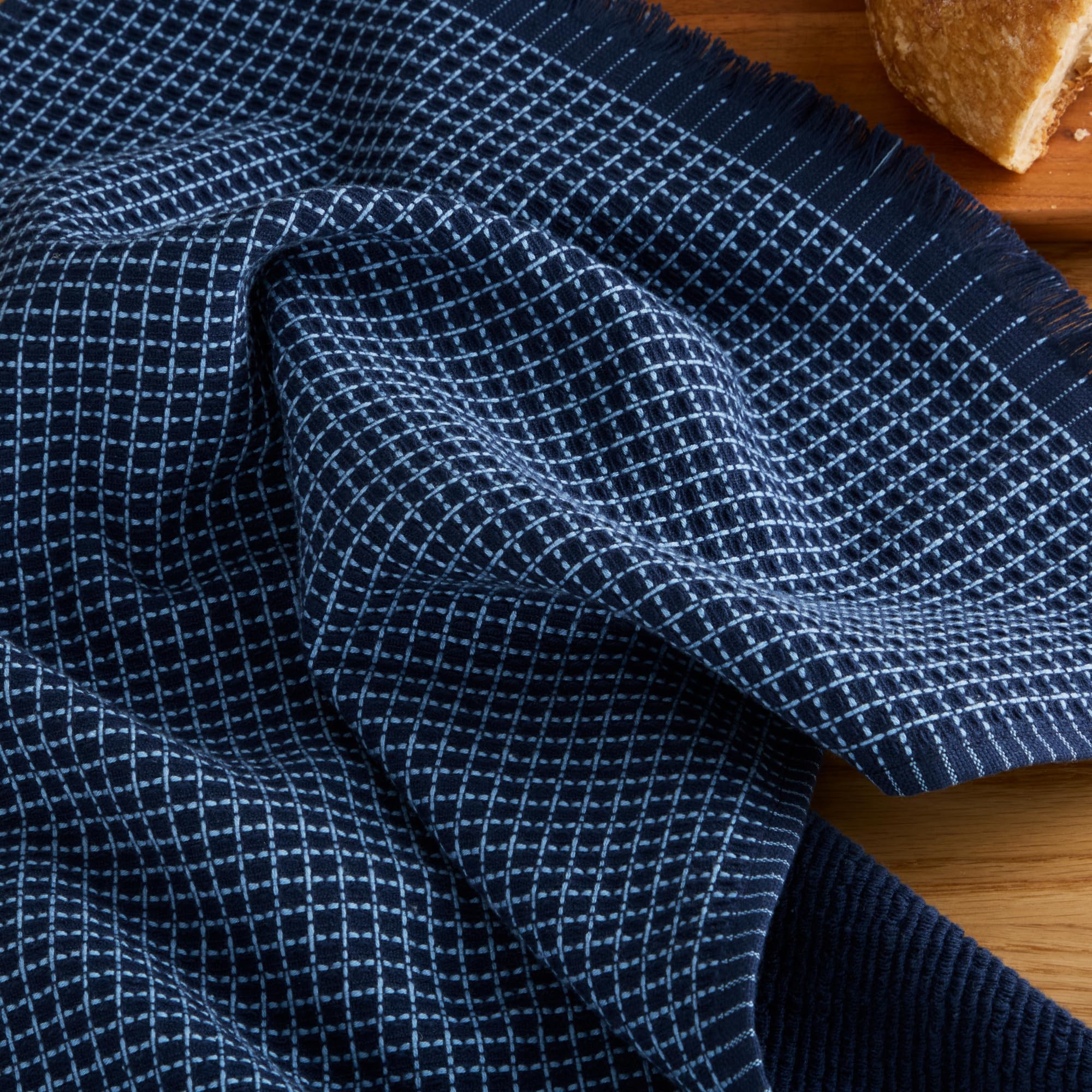KitchenAid Gourmet Series Gridlines Küchentücher, 3er-Pack, 100% Baumwolle, saugfähig, Dunkelblau (Ink Blue), 45,7 x 71,1 cm