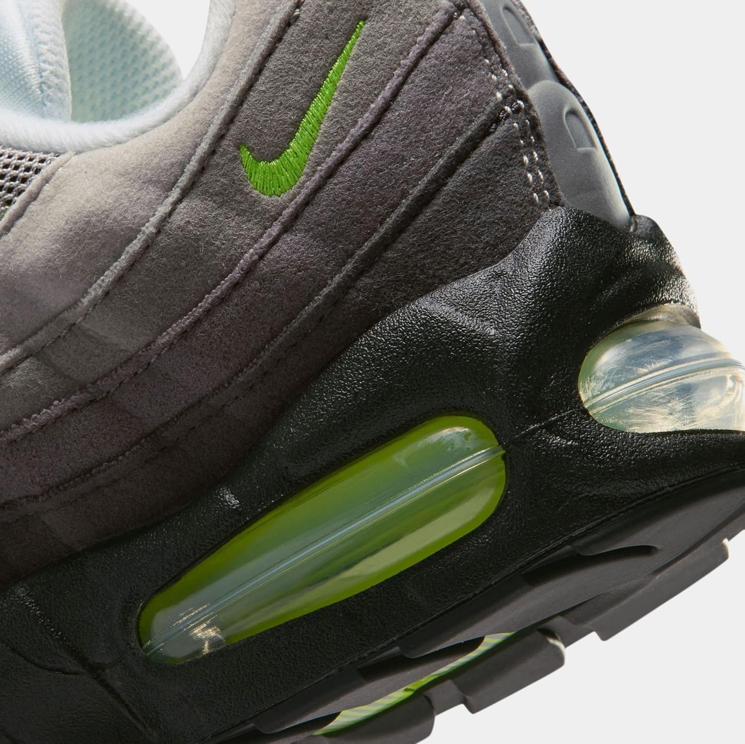 Nike Air Max 95 Big Bubble Neon Grade School Running Shoes (Black/Neon Yellow/Anthracite/Light Graphite)