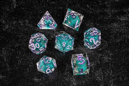 Miniatura 6 de FanRoll - Juego de dados DND individuales d20 Elixir de núcleo líquido, vibraciones de discoteca, dados de juego de rol para Calabozos y Dragones