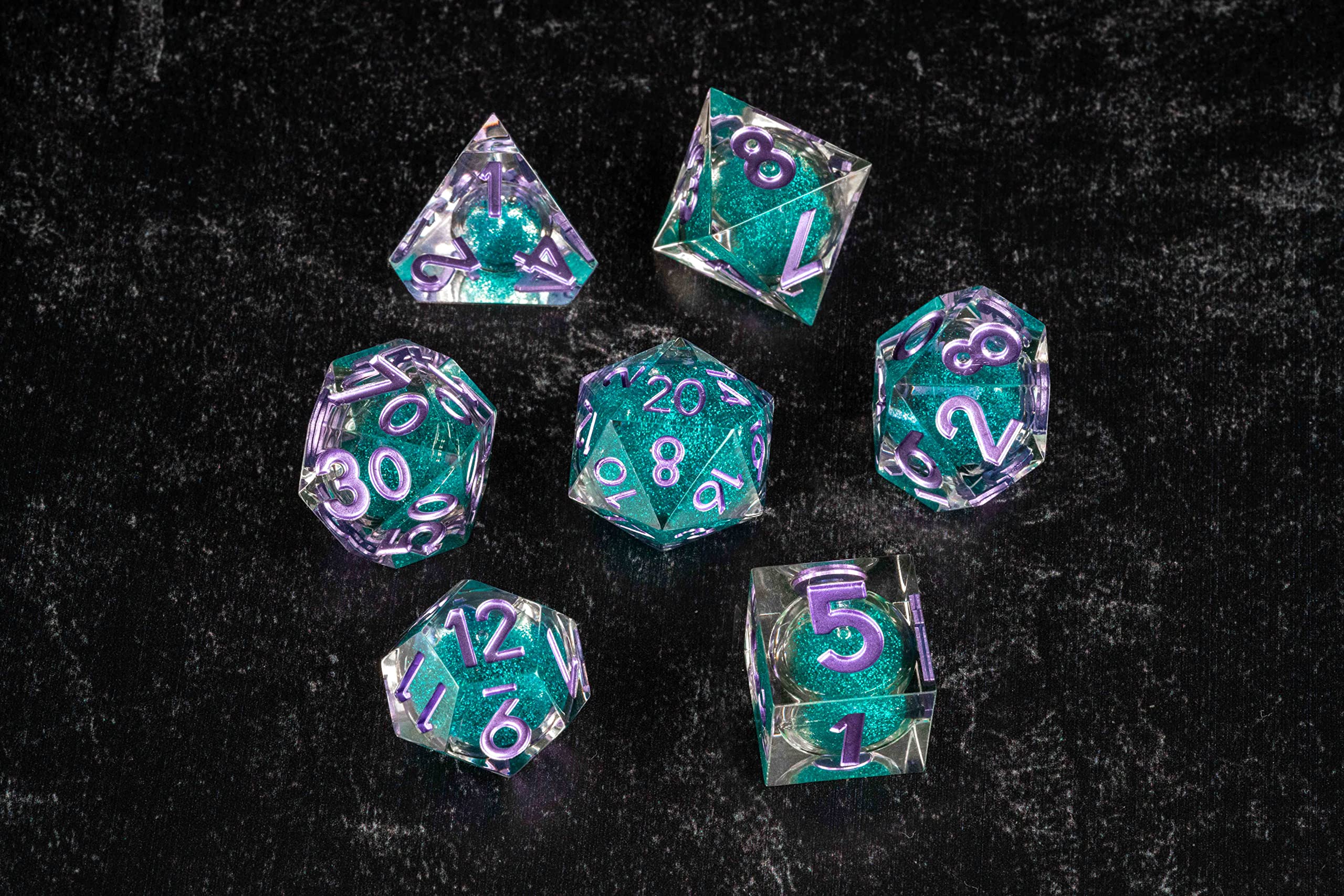 Fanroll - Individual D20 Elixir Liquid Core Dice: Disco Vibes