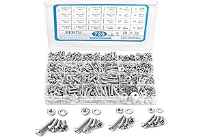 720Pcs Screw Assortment Kit with Case - 10-24#8-32#6-32#4-40 Phillips Pan Head Machine Screw Assortment Kits