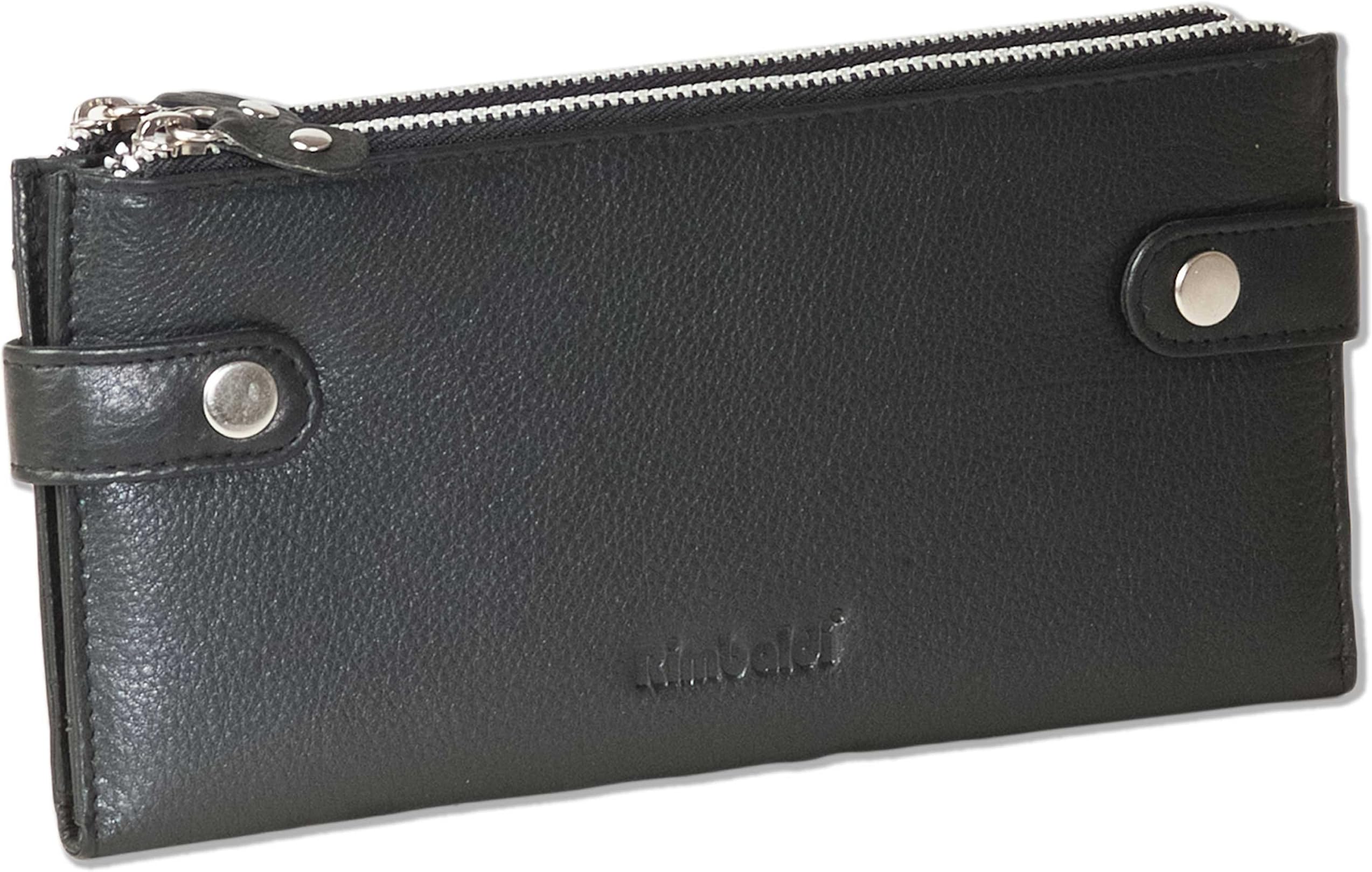Rimbaldi® Modern Travel Document Case Made from Soft Natural Cowhide Leather in Black