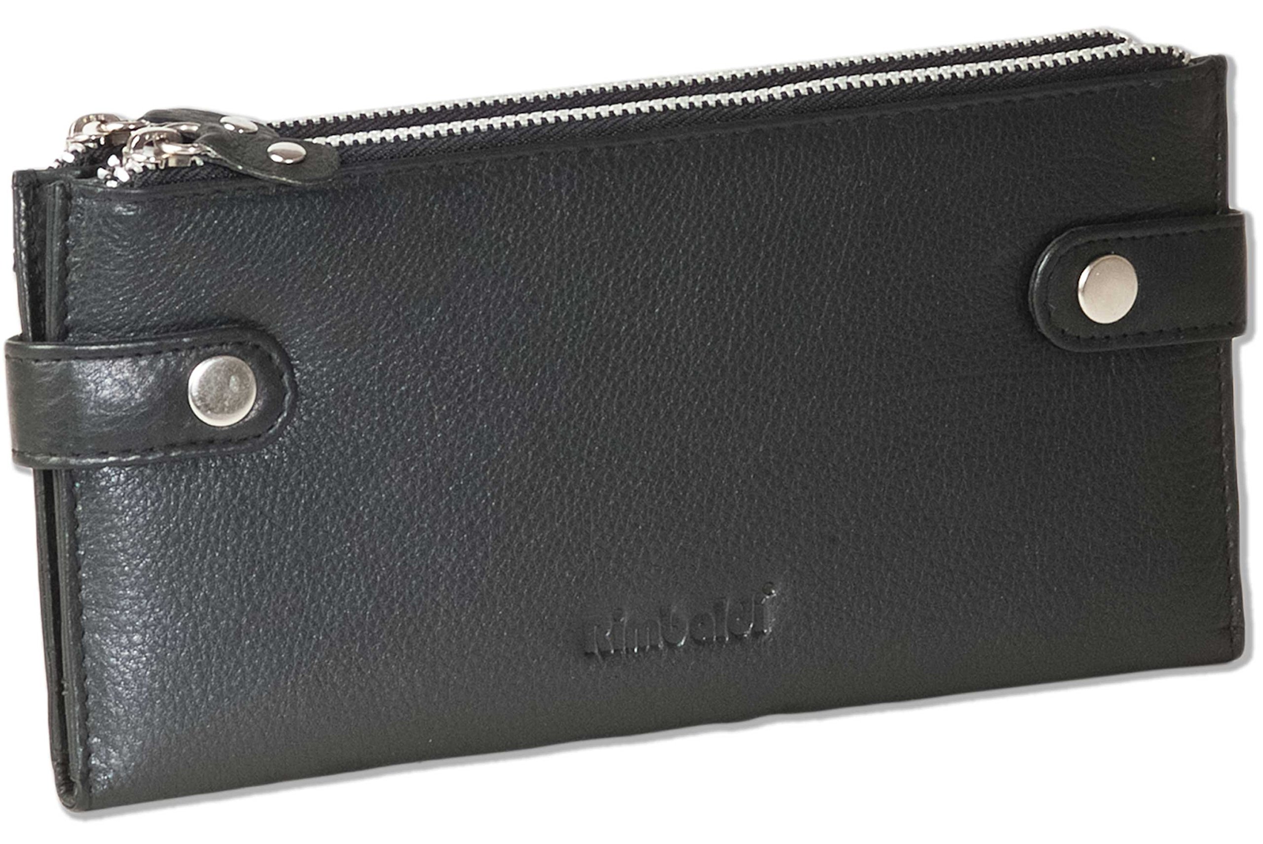 Rimbaldi® Modern Travel Document Case Made from Soft Natural Cowhide Leather in Black