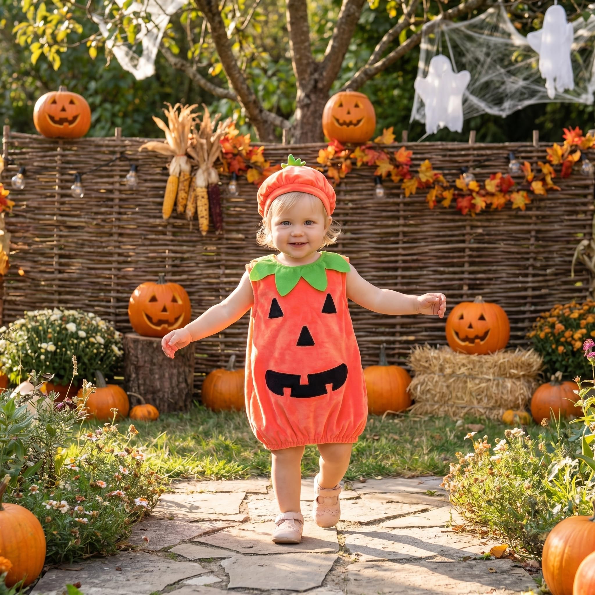 Carolilly Costume Halloween Bébé Unisexe Ensemble Citrouille