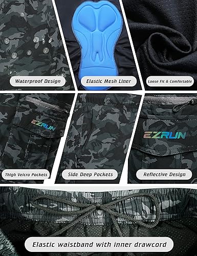 Miniatura 6 de Pantalones cortos de ciclismo de montaña para hombre, acolchados en 3D, de secado rápido, ligeros, MTB