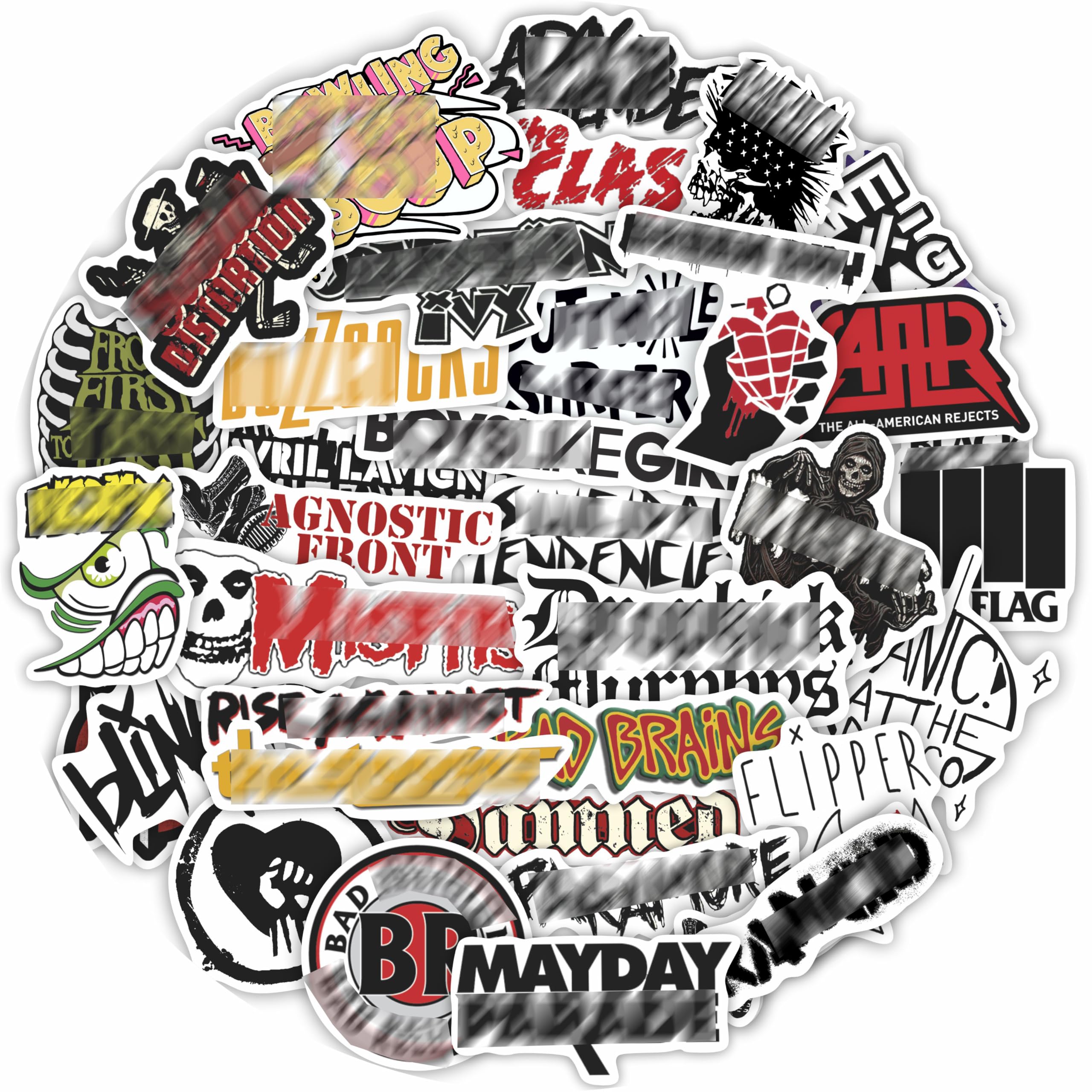 BulbaCraft Punk Rock Stickers - Band Stickers for Adults, Self-Adhesive and Waterproof Stickers, Punk Rock Laptop Decals for Skateboards and Scrapbook - Music Stickers… Laptop Decals