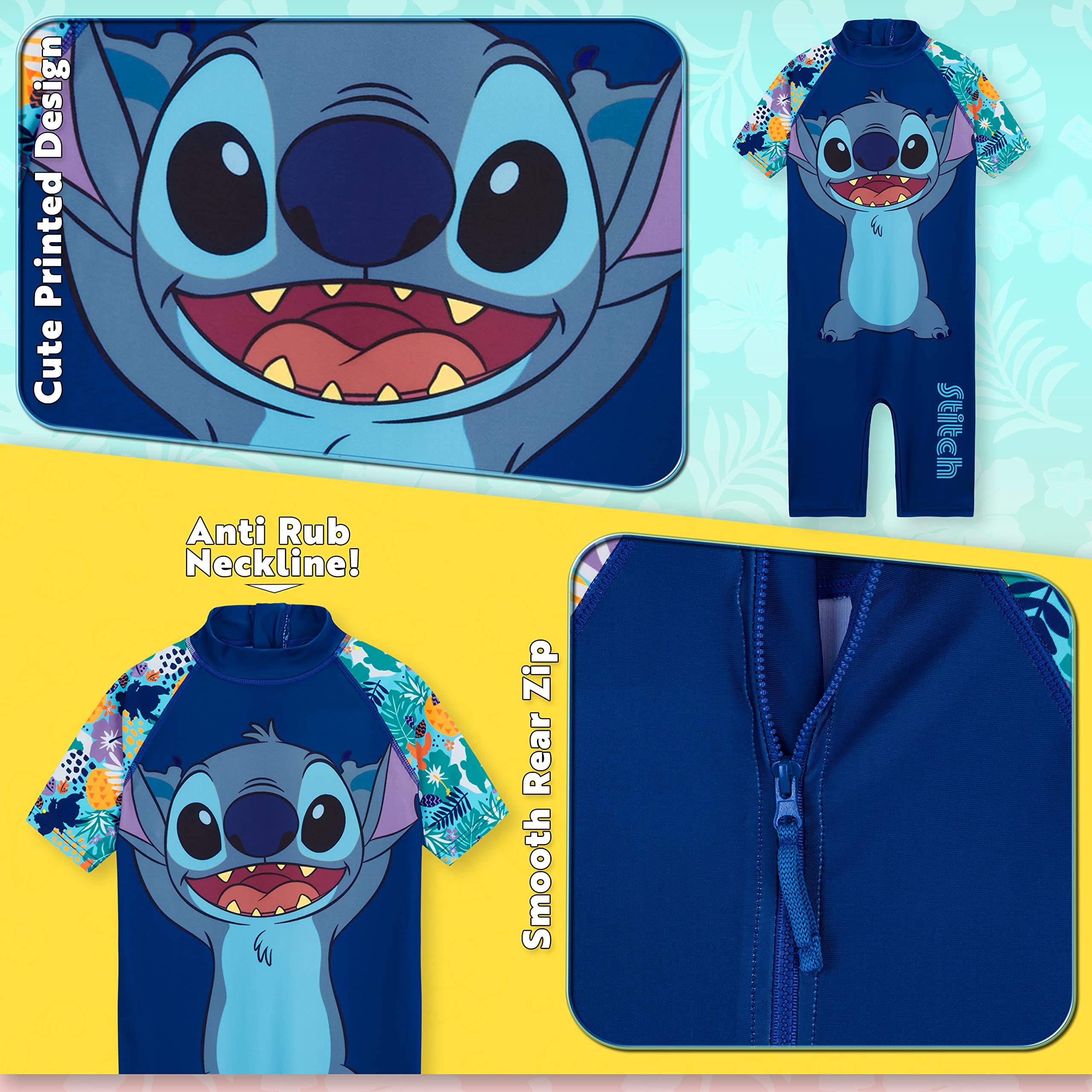 Disney Maillot de Bain Fille, 1 Pièce Combinaison Natation Maillot de Bain