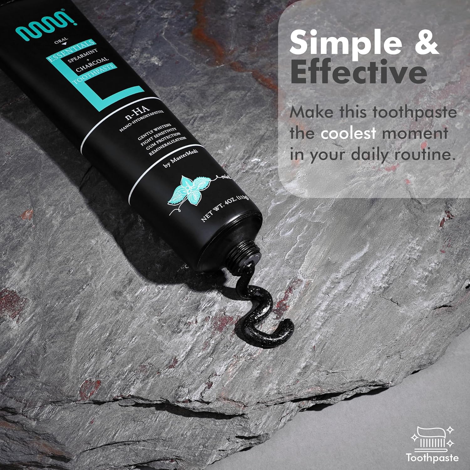 MasterMedi Nano Hydroxyapatite Whitening Toothpaste with Xylitol, Charcoal & Spearmint – Fluoride & SLS Free, Remineralizing Formula for Sensitive Teeth, Enamel Repair, 4 oz (Pack of 2) - Image 6