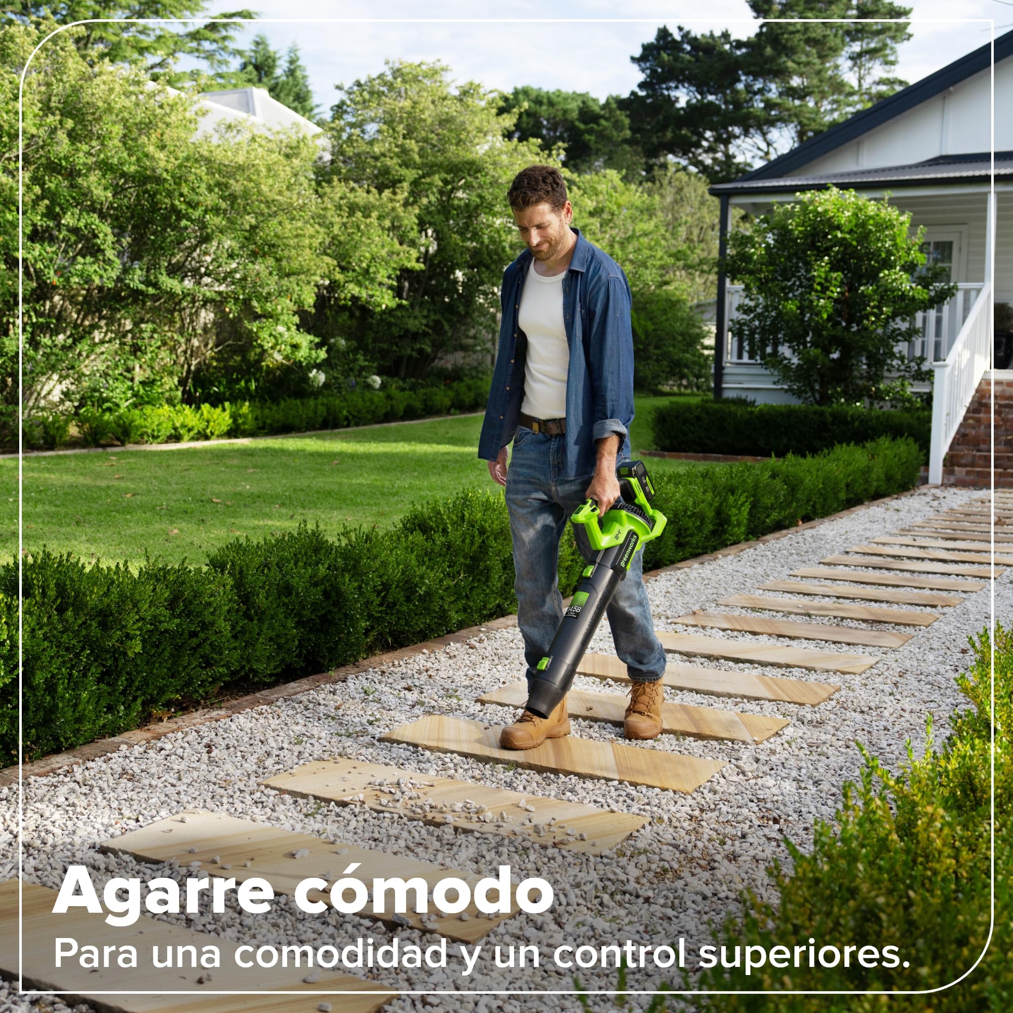 Greenworks Soplador de Hojas 24V Premium, Motor Sin Escobillas, 14,58 m³/min, 209 km/h, Tecnología QUIETFORCE, Control de Crucero – Solo Herramienta BL24515A1