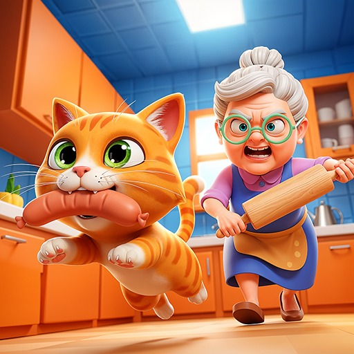 Ich bin ein frecher Katzensimulator vs. Oma Chaos, Streich-Katzenspiel 3D