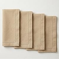 Vista 10 de Servilletas de tela de Palisa para cena con detalle de orilla y esquinas ingletadas, juego de 4 (45.7 x 45.7 cm) Azul marino - Servilletas de cena