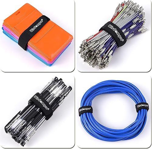 Miniatura 6 de Wisdompro - Paquete de 20 correas de sujeción reutilizables con velcro (8, 12, 18, 24 pulgadas), lazos funcionales reutilizables y duraderos para