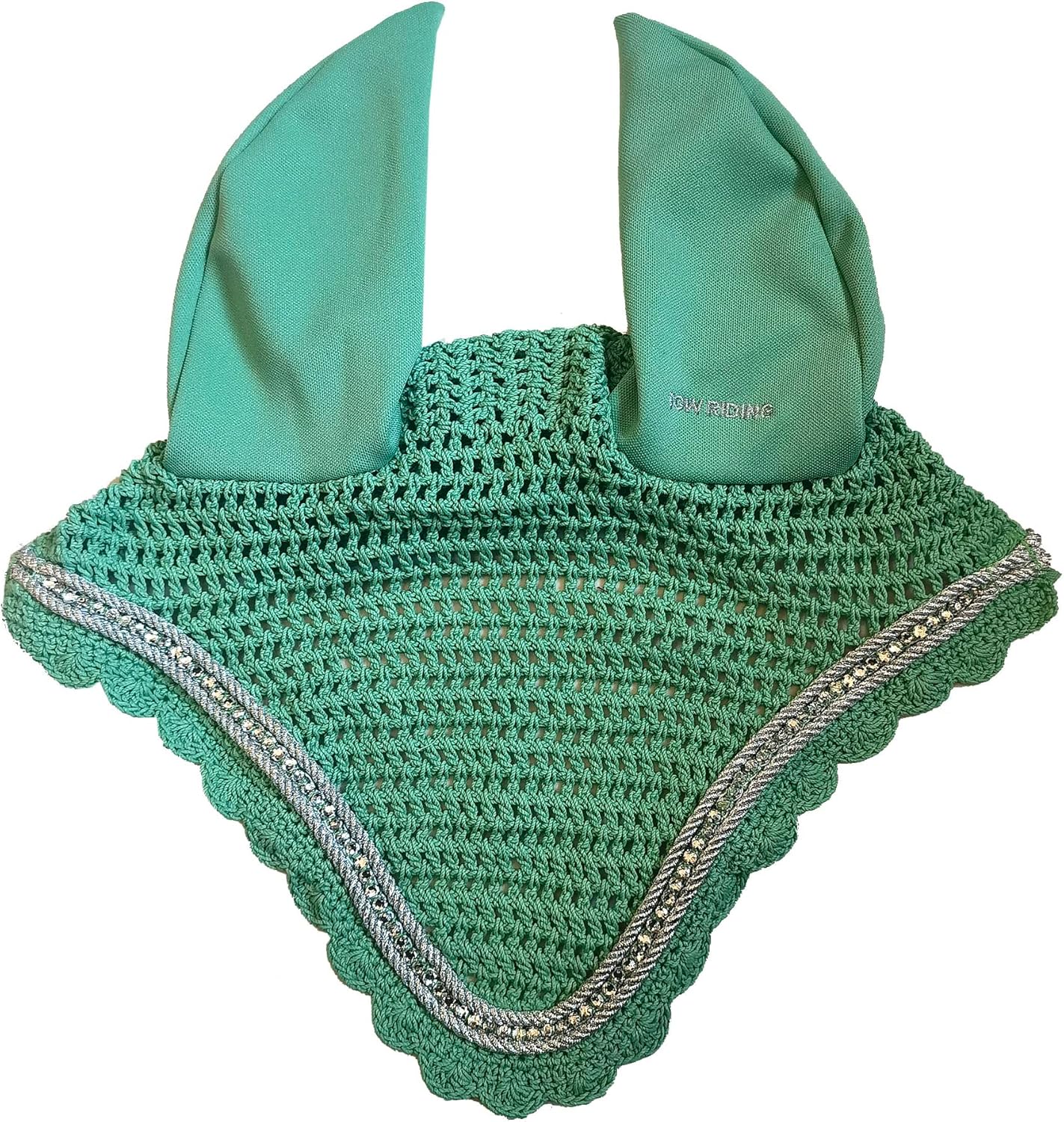 TGW RIDING Horse Ear Bonnet/Net/Hat/Horse Hood/Mask Horse Veil Horse Ear Bonnet (Full, Apple Green) Full Apple Green