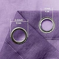 Vista 3 de Hiasan Cortinas traslúcidas degradadas para sala de estar, cortinas de gasa de lino sintético con ojales para dormitorio, juego de 2 paneles, 52 x