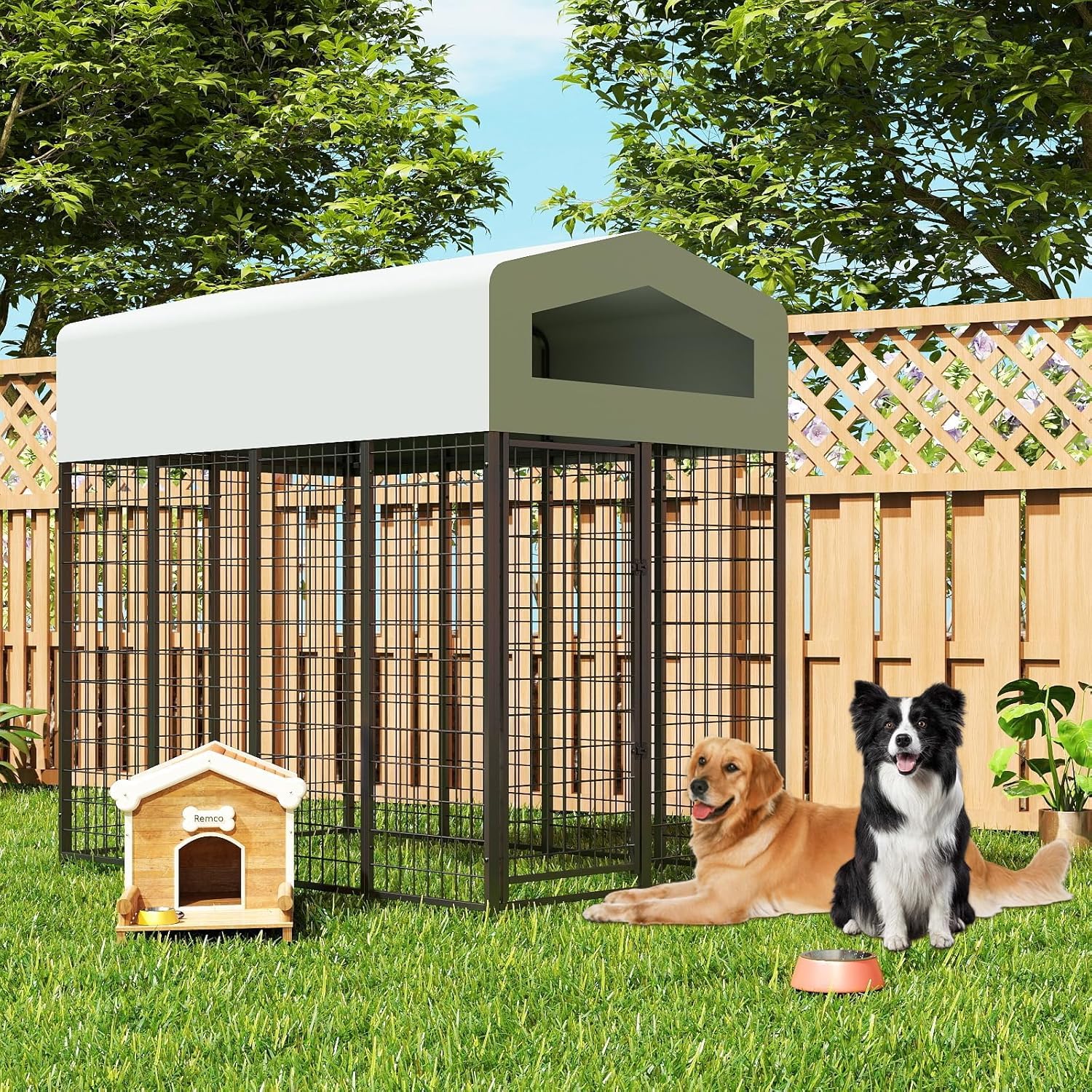 Retriever Dog Kennel 8x4x6 FT Outdoor Dog Kennel Lockable