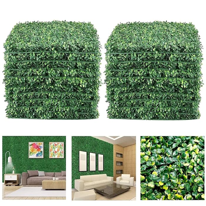 Buy 24PCS Boxwood Panels, 20"x20" Grass Wall Panel, Boxwood Hedge Wall