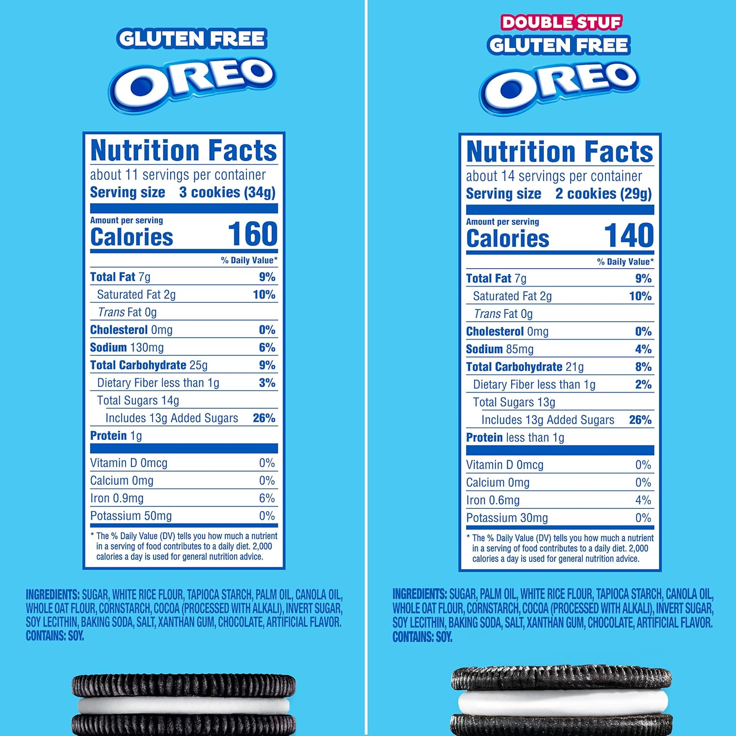OREO Original & OREO Double Stuf Gluten Free Cookies Variety Pack, 4 Packs