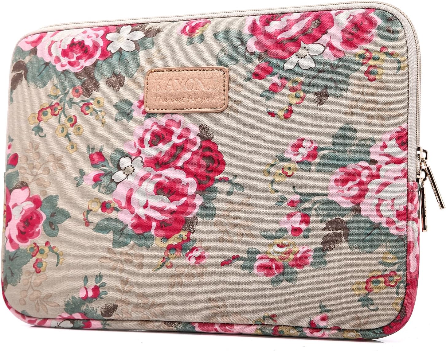 KAYOND Laptop Sleeve for 13.3 Inch Laptop/MacBook Air/MacBook Pro/MacBook Pro Retina (13-13.3 inch, Apricot Peony)