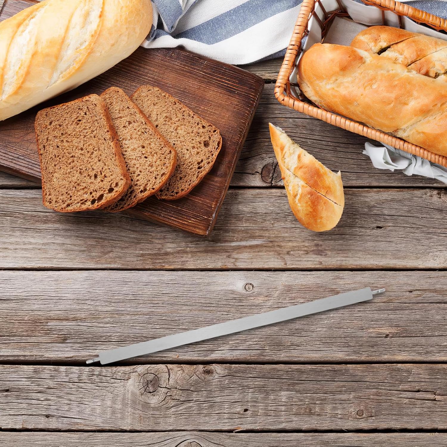 2pcs Stainless Steel Bread Slicer Guides for Toast, Finger Protection