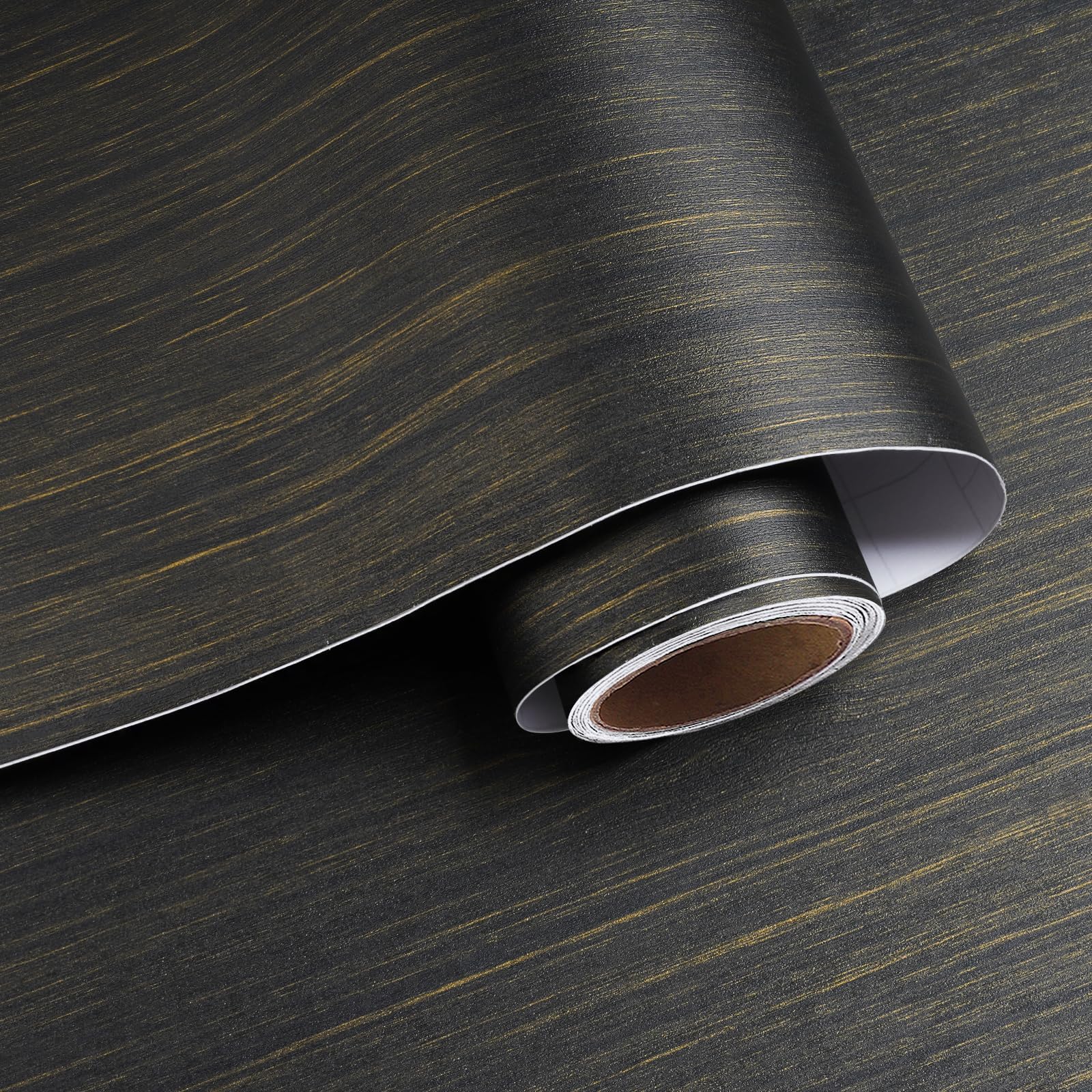 VaryPaper Self Adhesive Glossy Marble Wallpaper 40cmx200cm Black Brown