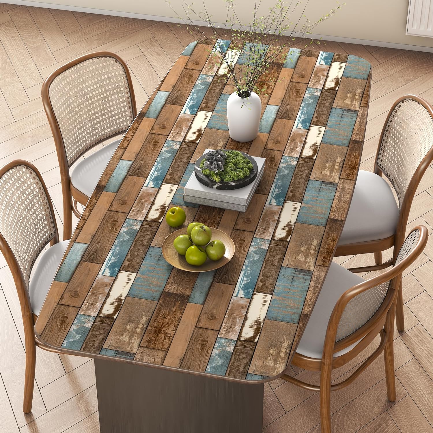 Blue Brown Wood Contact Paper for Cabinets 17.7"×393" Vintage Faux Wood Wallpapers Peel and Stick Wallpaper for Kitchen Grain Contact Paper Removable Self Adhesive Wallpaper Decorative Vinyl