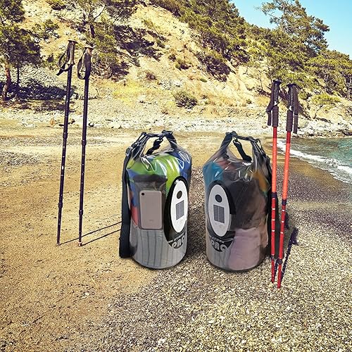 Miniatura 6 de Bolsa seca impermeable con altavoz Bluetooth solar y luz  10L20L Roll Top Dry Sack mantiene el equipo seco para hombres y mujeres, kayak, playa,