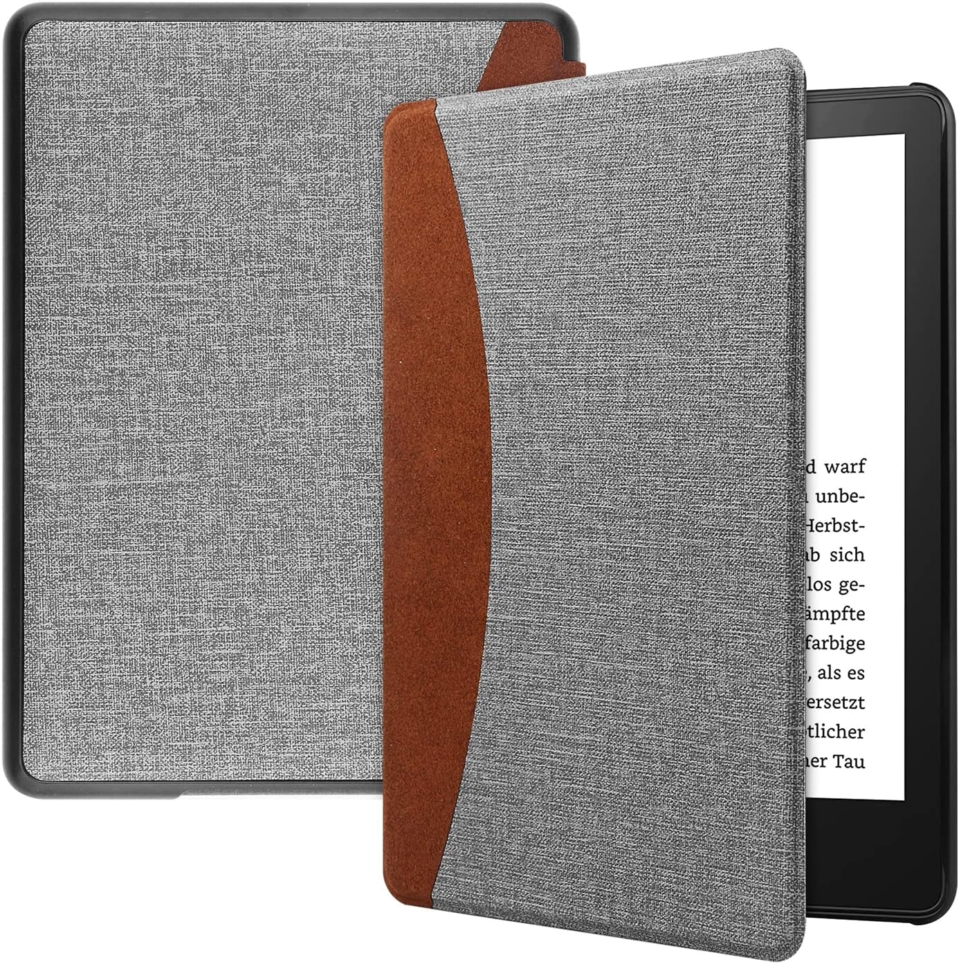 Case Fits Amazon 6.8" Kindle Paper White(11th Generation 2021 Release) and Signature Edition,Ultra-Thin and Lightweight PU Leather Smart Protective case with Auto Wake/Sleep(Grey)