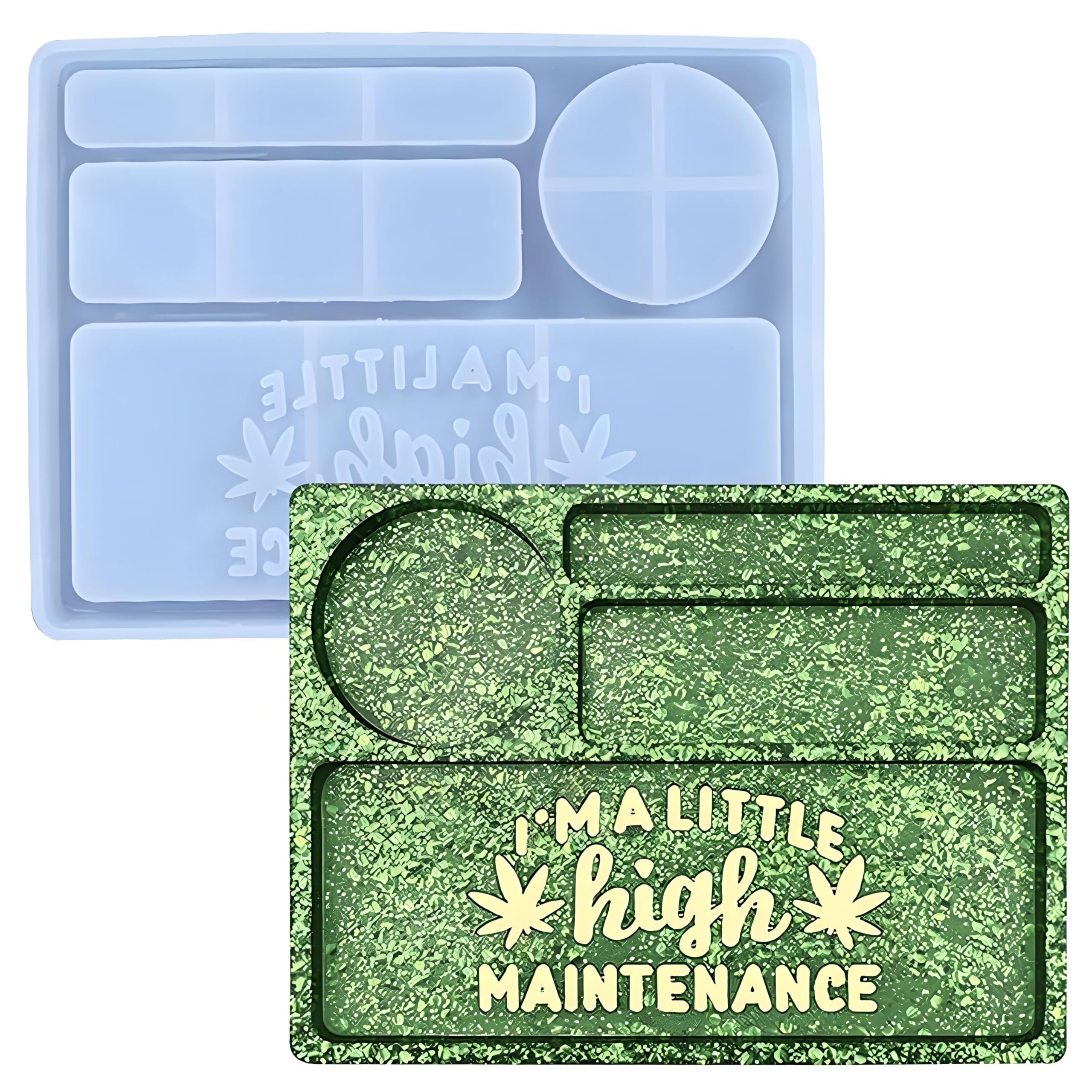 Tray Resin Mold, Rectangle Silicone Tray Mold for Epoxy Resin for Jewelry Cosmetic Storage Coffee Home Decoration