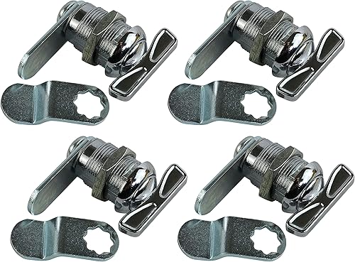 Miniatura 1 de Pestillo de giro de pulgar con cilindro de 78 pulgadas y acabado cromado, paquete de 4 cierres para pulgar (paquete de 4)