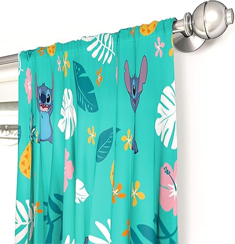Miniatura 4 de Jay Franco Disney Lilo & Stitch Aloha Stitch - Cortinas de 84 pulgadas - Hermosa decoración de habitación y fácil de instalar, las cortinas incluyen