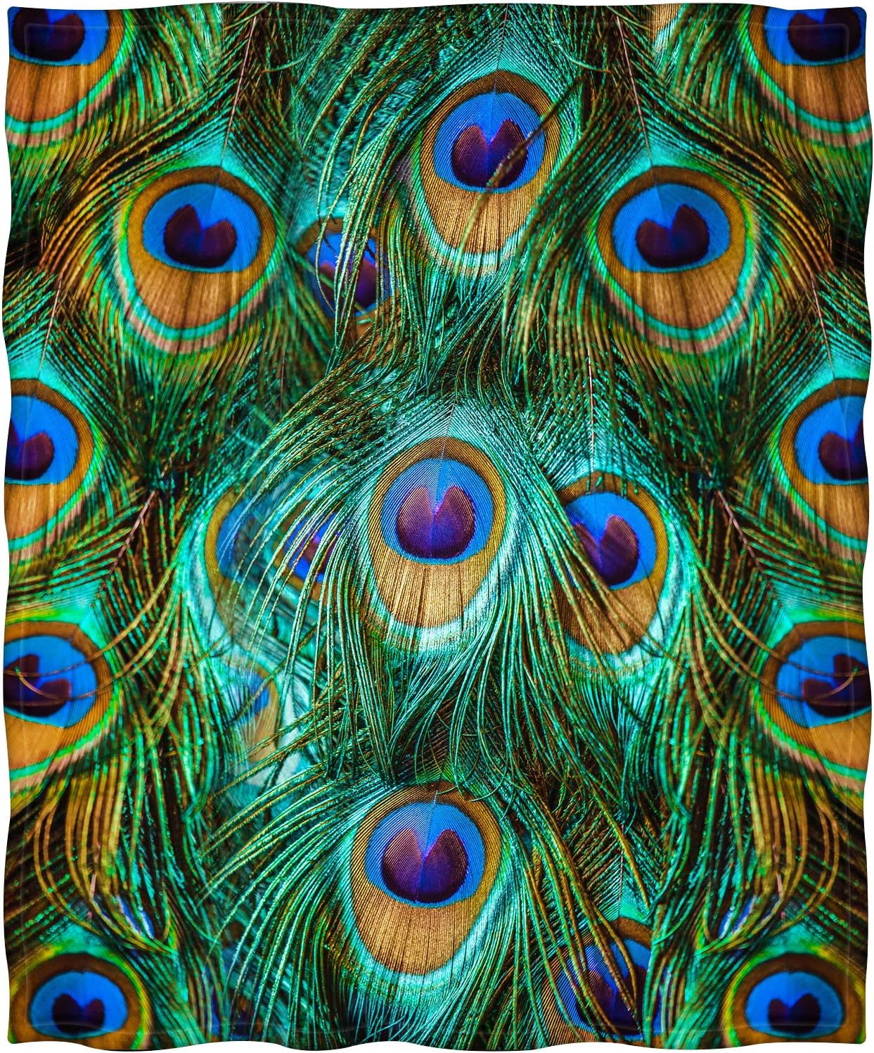 Levens Peacock Feathers Blanket Gifts for Girls Women Men 50"x60" Decor for Couch Sofa Home Bedroom, Soft Cozy Plush Lightweight Peacock Throw Blankets Green Birthday Idea - Image 3