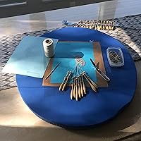 Vista 4 de Bobbin Kit de fabricación de encaje con almohada. Tabla de encaje redonda de 23 pulgadas x 2 pulgadas, 24 bobinas danesas para encajar, patrones