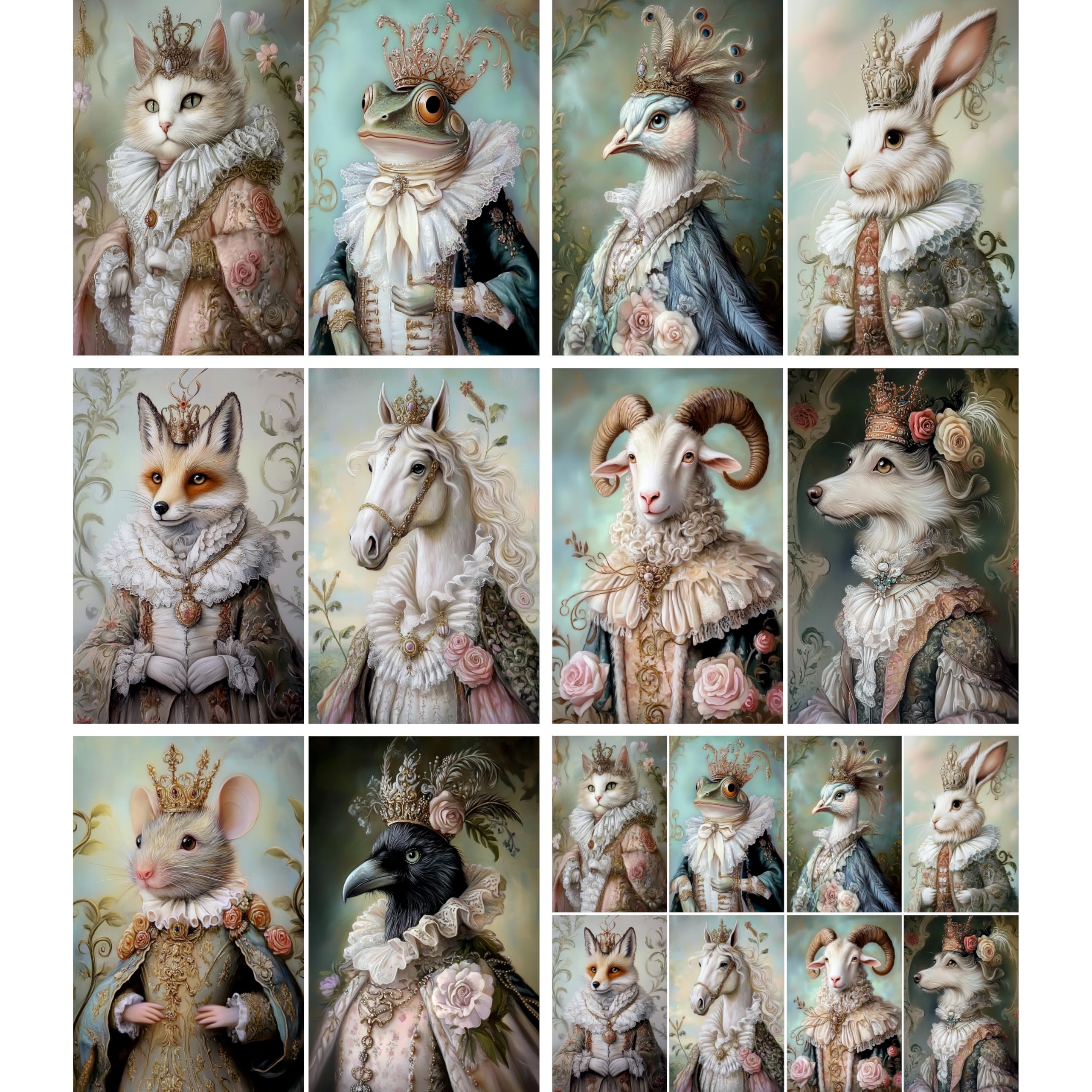 Regal Animals Reispapier, 20,3 x 26,7 cm (A4), 6 Stück, 6 einzigartige Designs, vielseitige Decoupage-Designs für Kunstprojekte und Bastelarbeiten CRAFT KREATIVELY