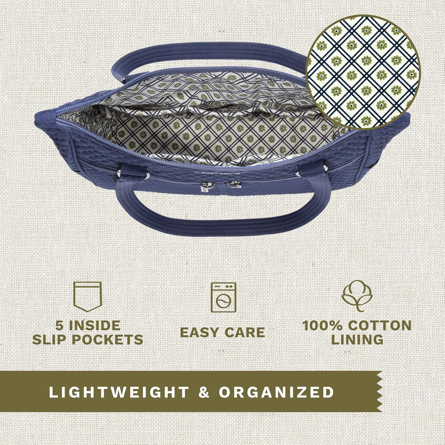 Bella Taylor Everyday Tote | Lightweight Quilted Fabric Handbags for Women - Image 4