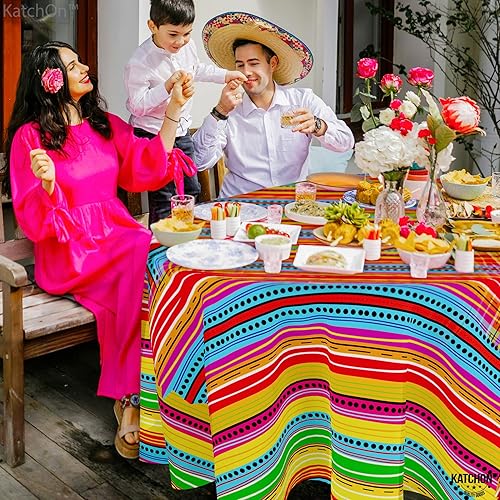 Miniatura 3 de KatchOn, XtraLarge - Manteles de mesa para fiesta, 108 x 54 pulgadas, manteles mexicanos, decoraciones de fiesta mexicana, decoraciones de Cinco de