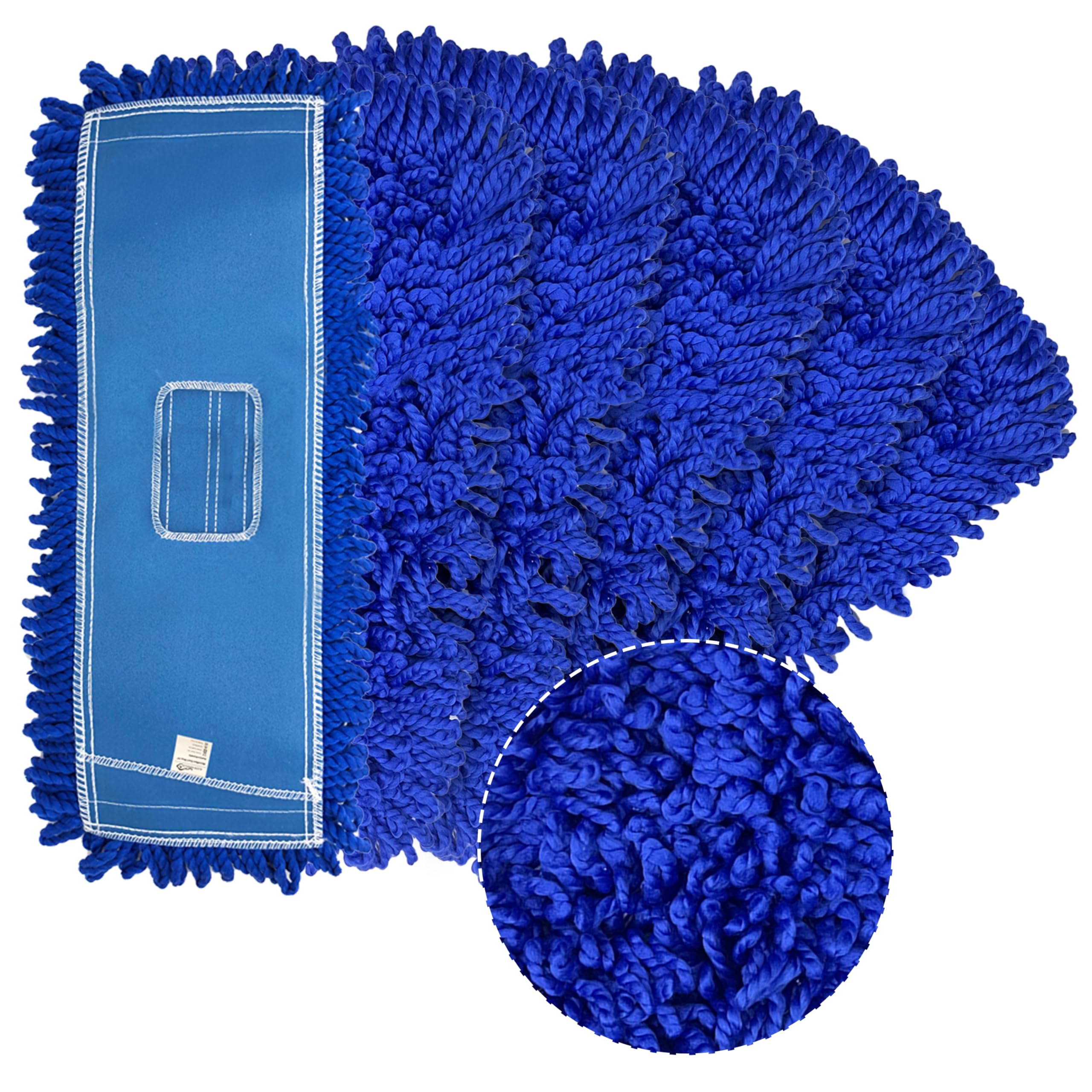 Kleen Handler Mopa antipolvo de microfibra de 18 pulgadas, repuesto de cabezal de fregona comercial lavable pequeño, paquete de 6