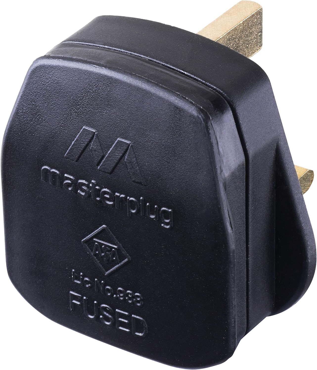Masterplug PT13BMP Rewireable Moulded Plug with 13 Amp Fuse, 50 x 48 x 43 mm, Black Amazon.co