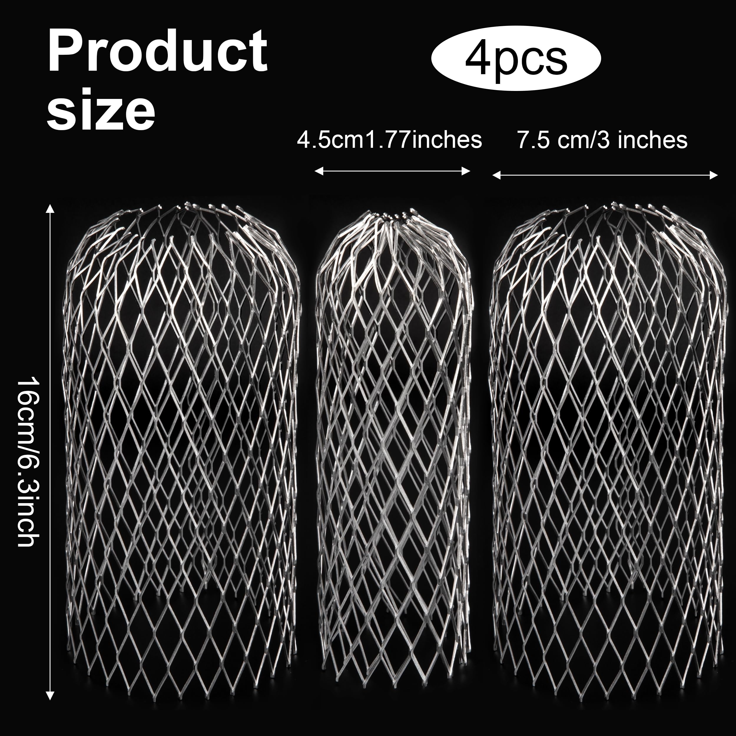 Filtres de Gouttière en Aluminium Gardes de Gouttière Extensible pour Filtrer Les Feuilles Les Branches La Mousse La Boue Diamètre 4~10cm 4 Pièces