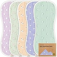 Vista 32 de KeaFriends, paquete de 5 paños de muselina para eructos para bebé, niño y niña, trapos muy absorbentes para eructos, 8 capas de viscosa derivada