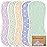 5-Pack Muslin Burp Cloths Baby Boy, Girl - Very Absorbent Baby Burp Cloth Rags, 8-Layers Viscose Derived from Bamboo Cotton Muslin Towel, Super Soft Spit Up Rags, No Shrink Washcloths (Lunaris)