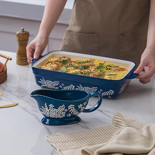 Miniatura 5 de Wisenvoy Salsa Barco Salsa Barcos de Salsa de Porcelana 20 Oz Tazón de Salsa